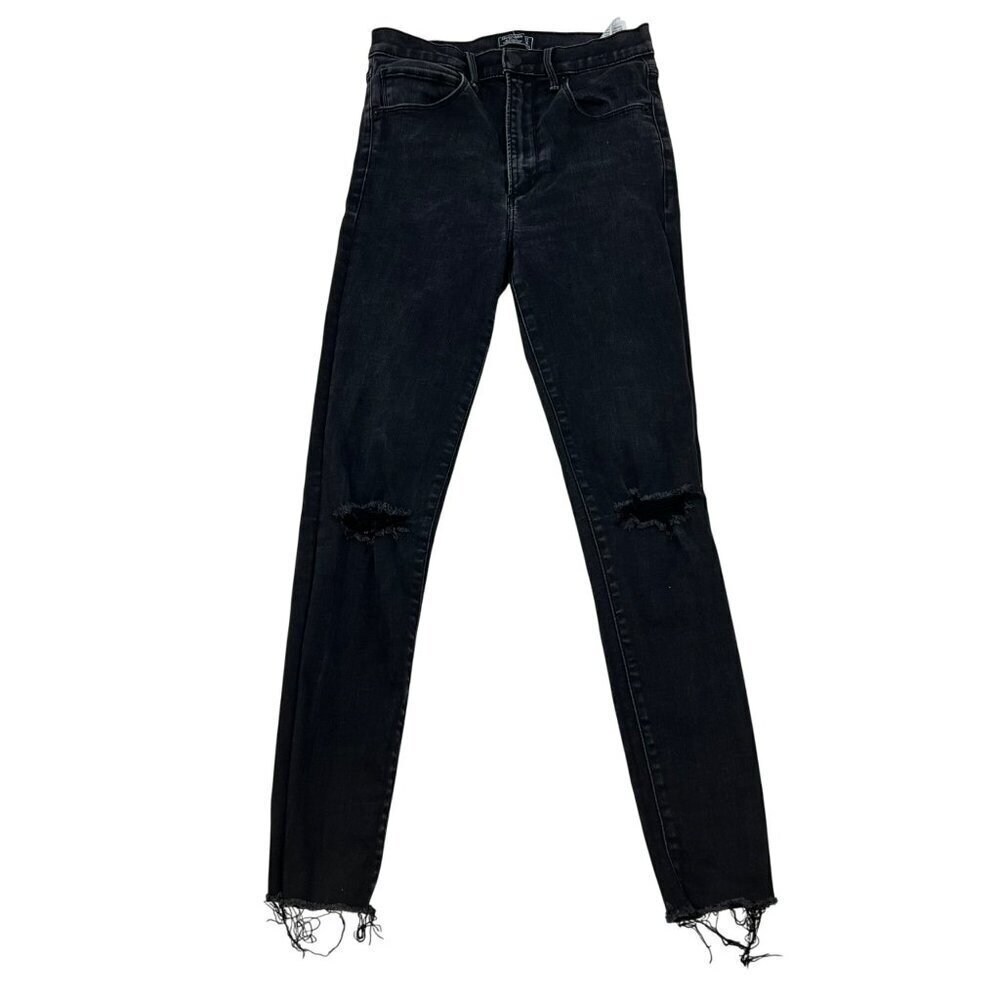 Abercrombie & Fitch Womens Distressed Skinny Jeans Faded Black Size 4s/27